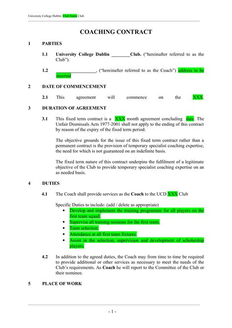 coaching contract template pdf.